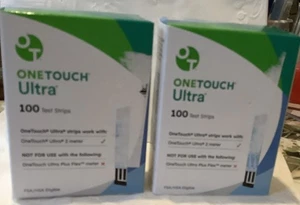 Zwei neue 100 Stück OneTouch Ultra Teststreifen Ablaufdatum 31.07.2026 & 30.11.2026 200 Sticks - Bild 1 von 17