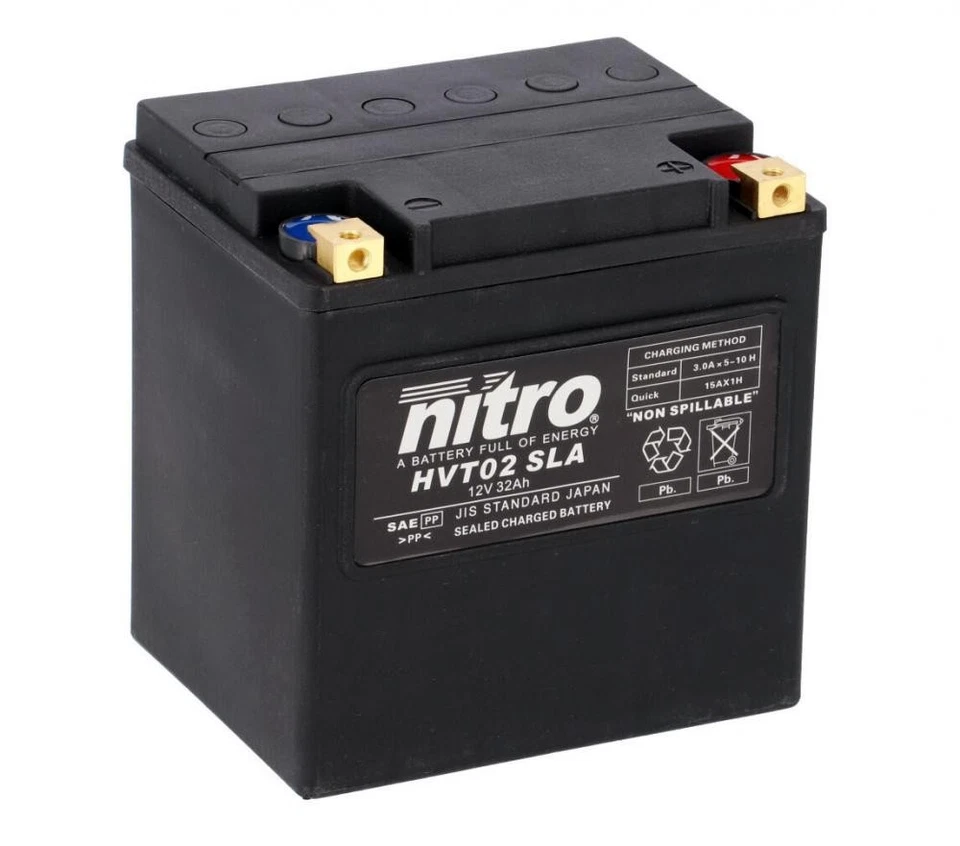 Nitro HVT 02 SLA AGM Gel Batterie 12V 32AH 450A - Einbaufertig (YTX30L-BS, - Bild 1 von 1