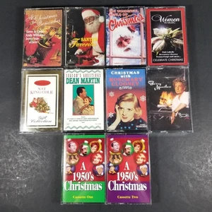 10 Christmas Music Cassette Lot Various Sinatra Nat King Cole Dean Martin 1950's - Picture 1 of 13