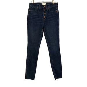 Neu ohne Etikett Madewell Skinny-Jeans 10" hoher Bund Knopfleiste dunkle Waschung 28 - Bild 1 von 9