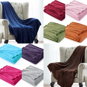 NAP TIME BABY TODLER KIDS ADULTS SUPER SOFT SMALL BLANKET 50" X 60" SOLID COLORS - Picture 1 of 24