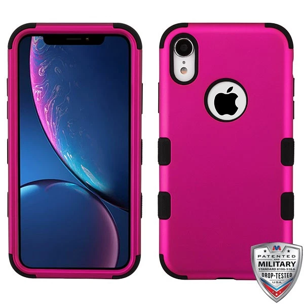 Mybat Tuff Titanium Hybrid case for iPhone XR (6.1") Hot Pink Black - Image 1 of 1