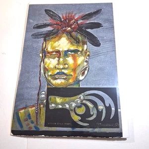 Fishinghawk Dewayne Mathews Monotype Print Native Etowah Eagle Priest Signed - Picture 1 of 6