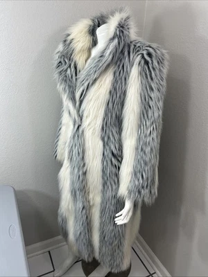 Chaqueta Larga De Colección Donnybrook Gris/Negro Imitación Piel de Zorro Hecha en Unión ILGWU Para Mujer’s 14 Foto 1 de 4