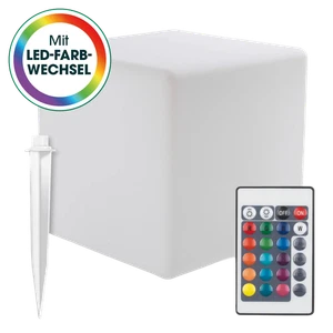 EASYmaxx Solar-Dekowürfel 30?cm LED RGB Gartenleuchte mit Farbwechsel IP67 - Bild 1 von 5