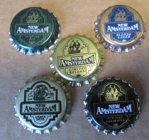 5-NOS NEU AMSTERDAM NEW YORK VINTAGE UNBENUTZT BIERDECKEL LOT NICHT MEHR PRODUZIERT BIERDECKEL - Bild 1 von 1