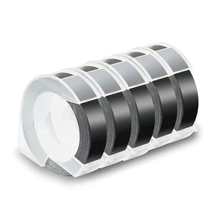5 Stück Etikettenband für Prägeband 12 mm 3D Präge Etiketten, weiß on7048 - Bild 1 von 2