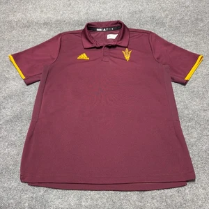 Adidas Arizona State Sun Devils ASU Team Maroon Issue Tech Polo Shirt Men Large - Picture 1 of 8