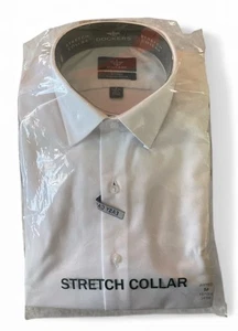 Dockers tailliertes Hemd Medium Stretchkragen 15-15 1/2 34/35 NEU weiß - Bild 1 von 4