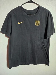 NIKE Messi #10 Soccer T-Shirt Men's Size Medium Black Gold The Nike Tee Shirt - Picture 1 of 12