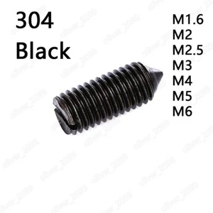 Schwarz 304 Edelstahl Schlitz Set Schrauben mit Kegelpunkt M1.6 M2 M3 M4 M5 M6 - Bild 1 von 6