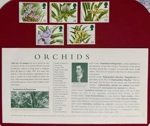 GB 1993 Orchids Set MNH. Stamps inside FDC Envelope cw Description Card - Picture 1 of 6