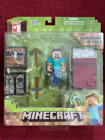 Mojang Minecraft Overload Survival Pack Series 1 Action Figure Free Shipping Cover