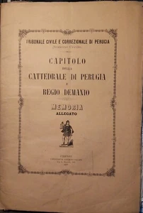 Urteil Kapitel Kathedrale von Perugia - Zivilgericht von Perugia 1872 Salani - Bild 1 von 1