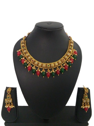 VALENTINO Indiano Moda Gioielli Collana Set Bollywood Etnico Oro Valentine Set Regalo