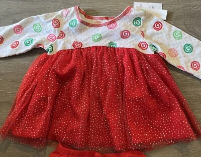 Vestido de vacaciones Good Lad brillante bebé niña talla 9 meses rojo Navidad nuevo con etiquetas Foto 1 de 2
