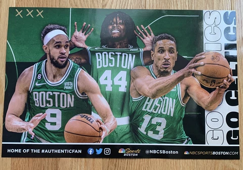 Boston Celtics 2023 Authentic Poster Cheer Card. White, Williams, Brogdon  11x17 Cover