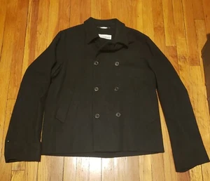 DOLCE & GABBANA D&G Double Pea Coat Jacket SHORT Men LARGE DARK NAVY VINTAGE - Picture 1 of 10