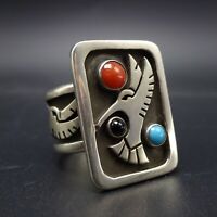 Sunshine Reeves NAVAJO Sterling Silver SONORAN GOLD TURQUOISE RING 