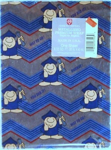 SEALED Graduation ZIGGY Metallized Wrapping Paper AMERICAN GREETINGS 30"x 40" - Picture 1 of 3