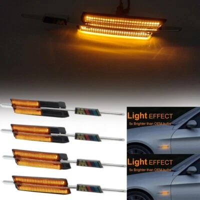 For BMW M Logo E90 E60 E91 E92 E93 E81 E88 Dynamic LED Side Marker Lights pair Foto 1 de 4