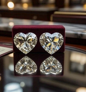4 Pcs Lot Loose CVD Diamond Heart Shape Lab Grown IF Clarity 4 x 4 mm Certified - Picture 1 of 10