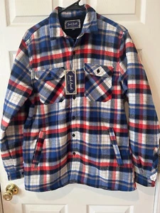 Camicia/giacca Jack South uomo blu a quadri foderata sherpa manica lunga taglia L - nuova con etichetta - Foto 1 di 13