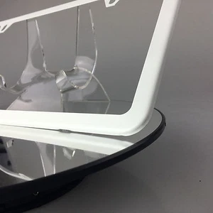 Powder Coated Flat White License Plate Slim 2 Hole Stainless Steel Frame Holder - Picture 1 of 9