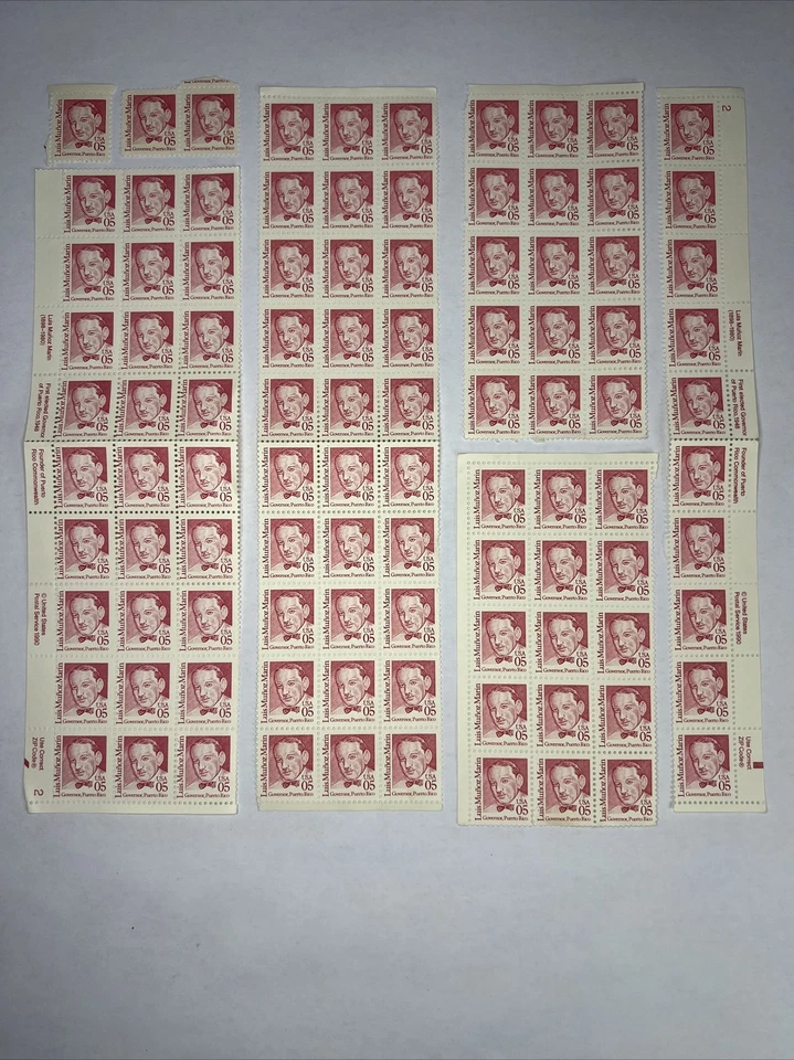 US 2173/2173a 1990 5 Cent Luis Munoz Marin Stamps, All Unused, 100 Stamps Total - Image 1 of 4