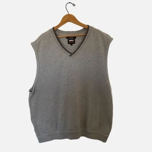 Vtg ESPN Golf Gray Vest Sweater Jumper Men L V Neck Sleeveless Y2k 90s Sports - Picture 1 of 6