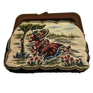 Vintage Tapestry Coin Purse Circa 1960s - Picture 1 of 13