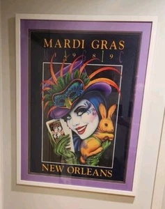 1989 Mardi Gras New Orleans MAGIC Poster Andrea Mistretta Professionally Framed - Picture 1 of 2