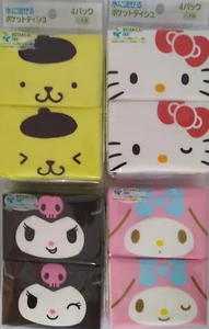 Sanrio Pocket Tissues 4packs×4SET Hello Kitty kuromi my melody POMPOMPURIN JPN - Picture 1 of 5