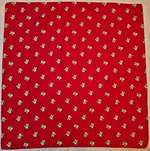 VINTAGE OKTOBERFEST DIRNDL TYROL TRACHTEN EDELWEISS RED 22'' SQUARE SMALL SCARF - Picture 1 of 4
