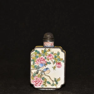 Early Collection of Cloisonn É Enamel Colored Flower and Bird Snuff Bottle - Picture 1 of 9