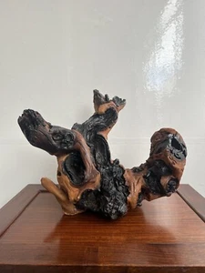 Escultura de arte de raíz de árbol natural madera dura marrón negro madera a la deriva - Imagen 1 de 18