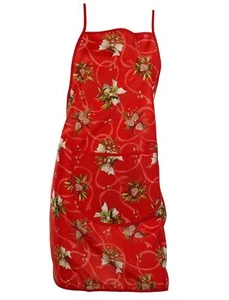 Delantal Babero Navidad Festivo Pinny Navidad Tradicional Floral Acebo Rojo 28" x 30" - Imagen 1 de 3
