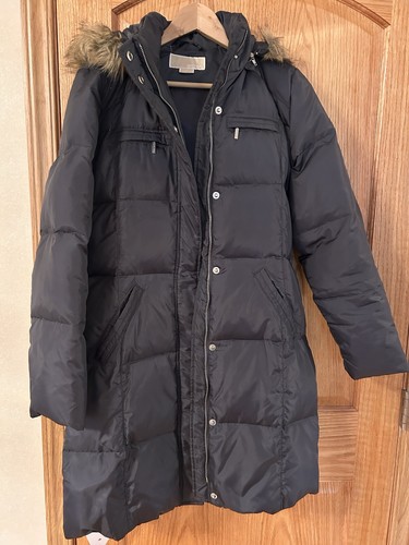 MICHAEL KORS parka donna piumino con cappuccio taglia S marrone us intime ottimeioni