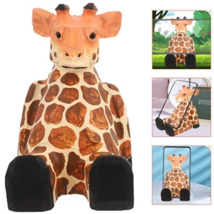 Giraffe Phone Holder Stand for Desk Cute Animal Decor Wooden - Zdjęcie 1 z 11