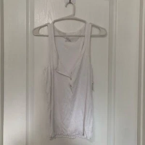 Brandneu Aerie geripptes Henley-Tanktop mit Knöpfen weiß Größe Medium ärmellos - Bild 1 von 7