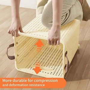 Large Laundry Basket with Wheels,Lid,3 Liner Bags,37-74L,for Laundry/Bedroom - Picture 1 of 44
