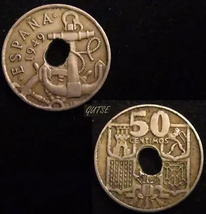 Gutse FRANCO-1440, 50 Centimes 1949 19-53, Erreur (16d), Double Perceuse - Bild 1 von 1
