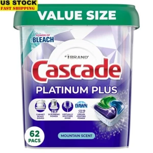 Dishwasher Pods ActionPacs Grease Fighting Cleaner 62 Count Mountain Scent Tabs - Picture 1 of 12