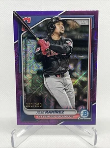 2024 Bowman Chrome JOSE RAMIREZ Viola Mojo #230/250 Guardiani #93 - Foto 1 di 3