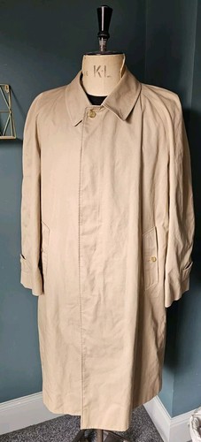 Vintage Burberry trench coat uomo UK 48 regular beige nova check mac anni 90