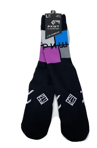 PKWY Dwyane Wade Bold C Crew No 2 Classic Socks Mens Large 6-12 1 Pair Black - Picture 1 of 3