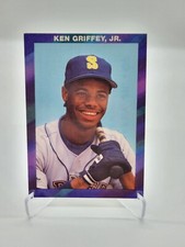 1990 Ken Griffey Jr Seattle Mariners Unlicensed Purple Border Holding Bat