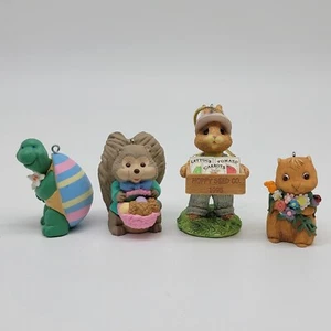 Hallmark Springtime Garden Easter Ornaments Vtg 90s Turtle Squirrel Bunny - Picture 1 of 14