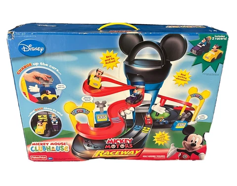 New in Box Disney Mickey Mouse Clubhouse Mickey Motors Raceway with 2 Cars Cover