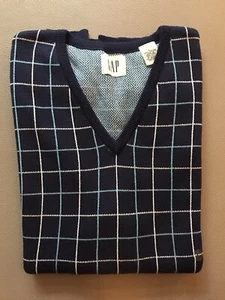 Gap Men’s Plaid Vest - Blue - Size L - NEW - Picture 1 of 4